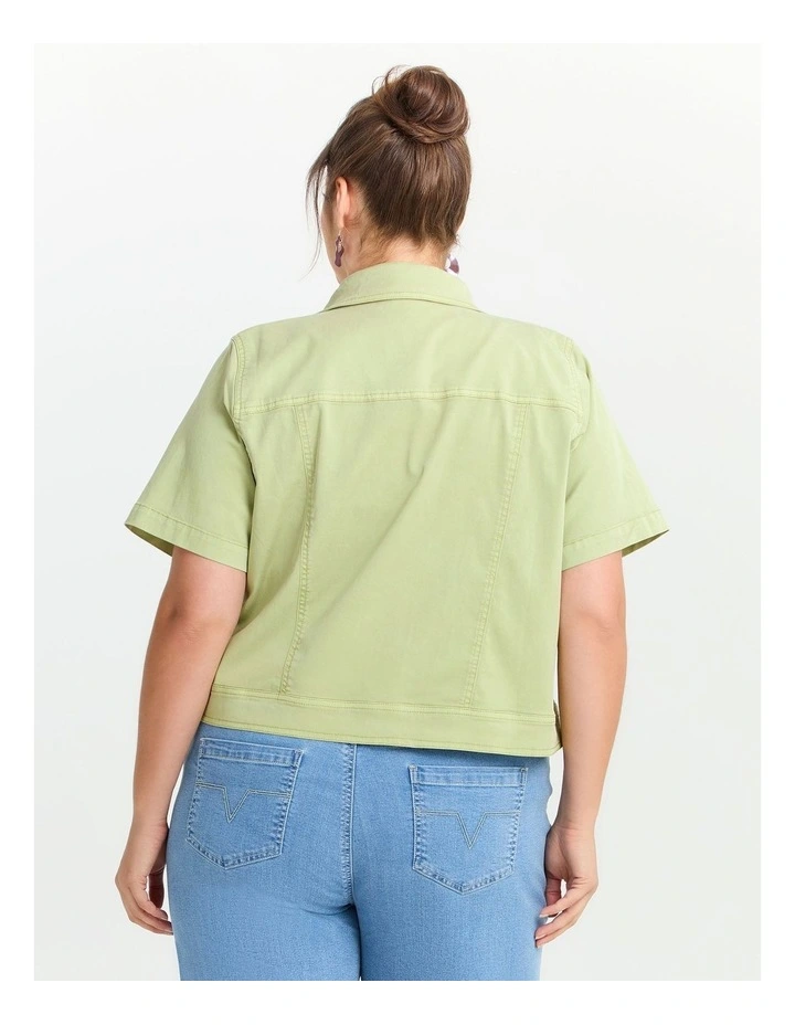 Lyocell Short Sleeve Jacket in Matcha image 2