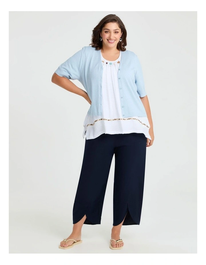 Lantern Stretch Linen Pant in Dark Indigo image 3