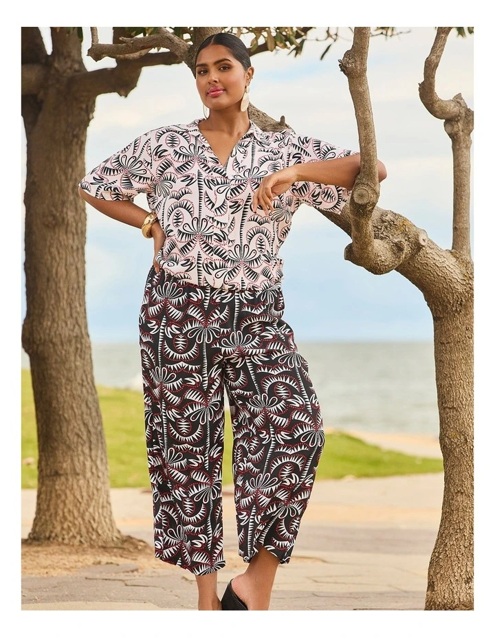 Natural Lola Crop Pant in Print image 4