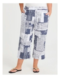 Natural Ella Abstract Crop Pant in Print