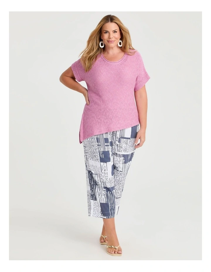 Natural Ella Abstract Crop Pant in Print image 3