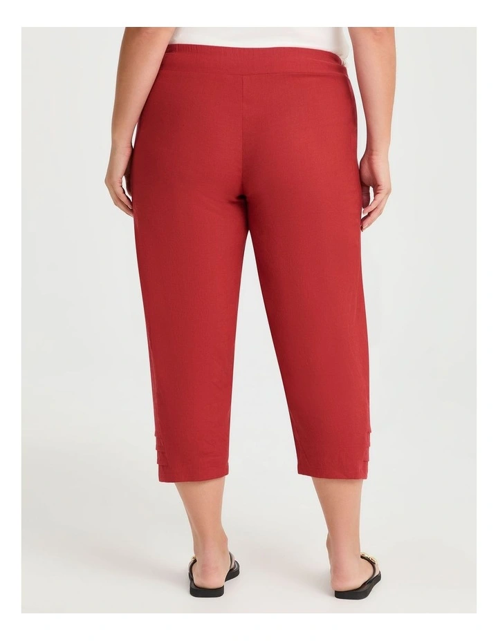 Stretch Linen Kyra Crop Pant in Red Clay image 2