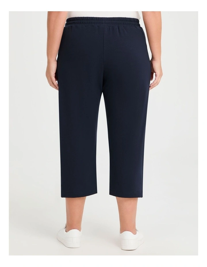 Cotton Sideline Crop Trackpant in Navy image 2