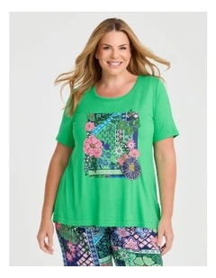 Bamboo Jardin Pyjama Top in Apple Green