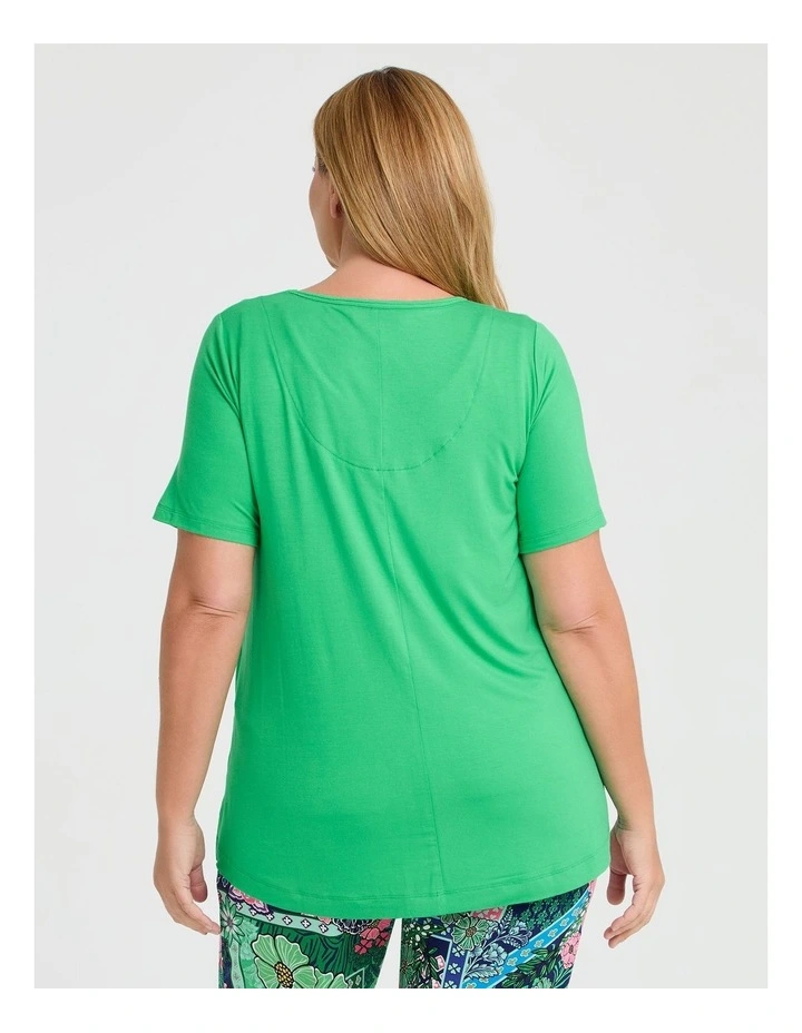 Bamboo Jardin Pyjama Top in Apple Green image 2