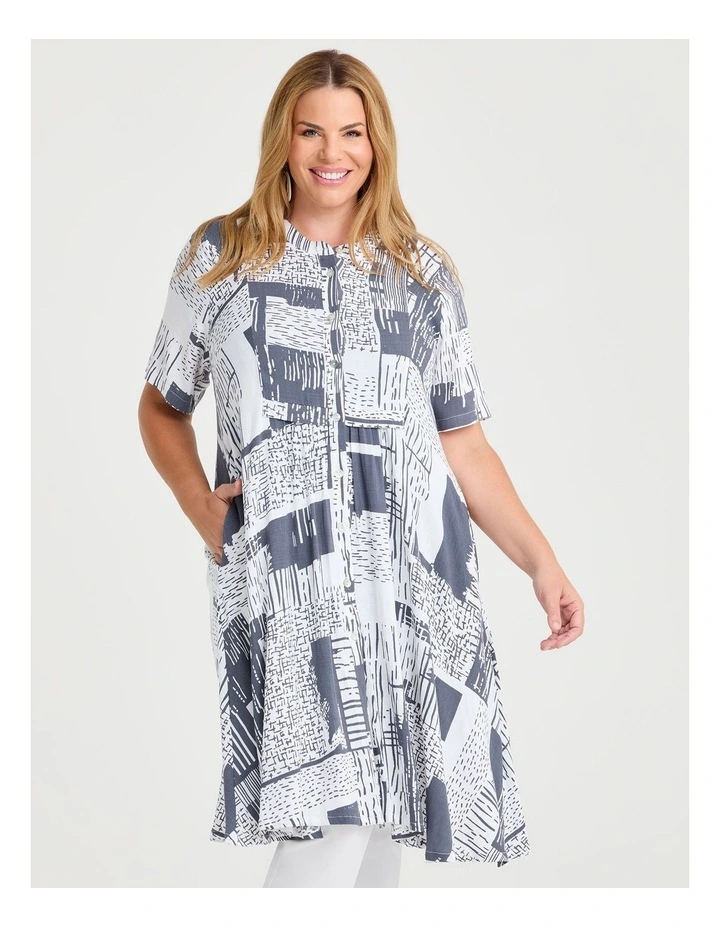 Natural Ella Abstract Shirt in Print image 3