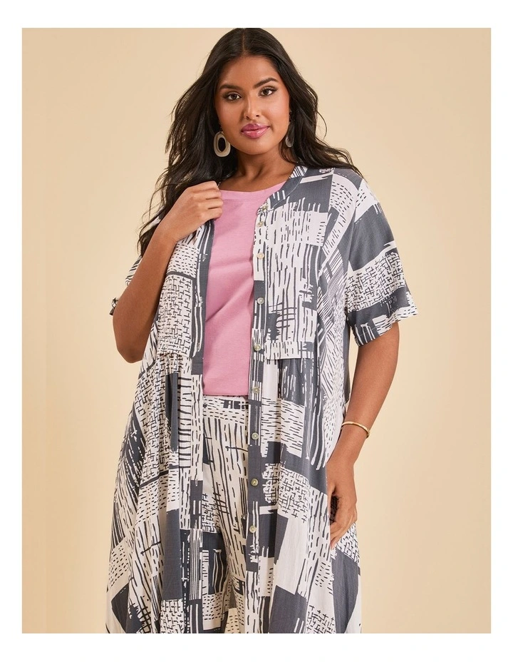 Natural Ella Abstract Shirt in Print image 7