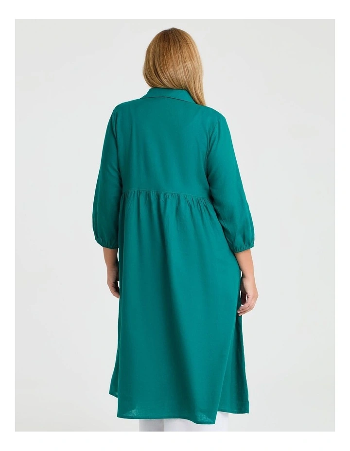 Linen Blend Isla Shirt Teal Green image 2