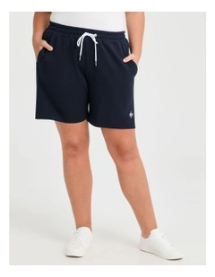 Cotton Sideline Shorts in Navy