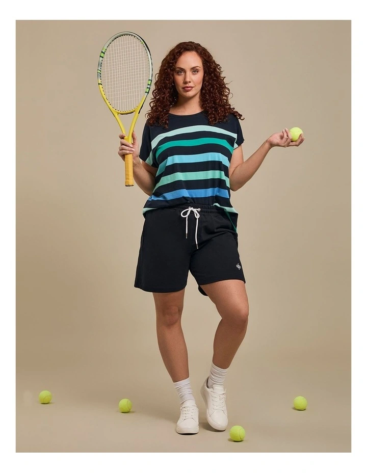 Cotton Sideline Shorts in Navy image 3