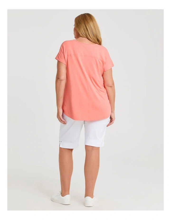 Natural Round Neck Everyday T-shirt Peach image 2