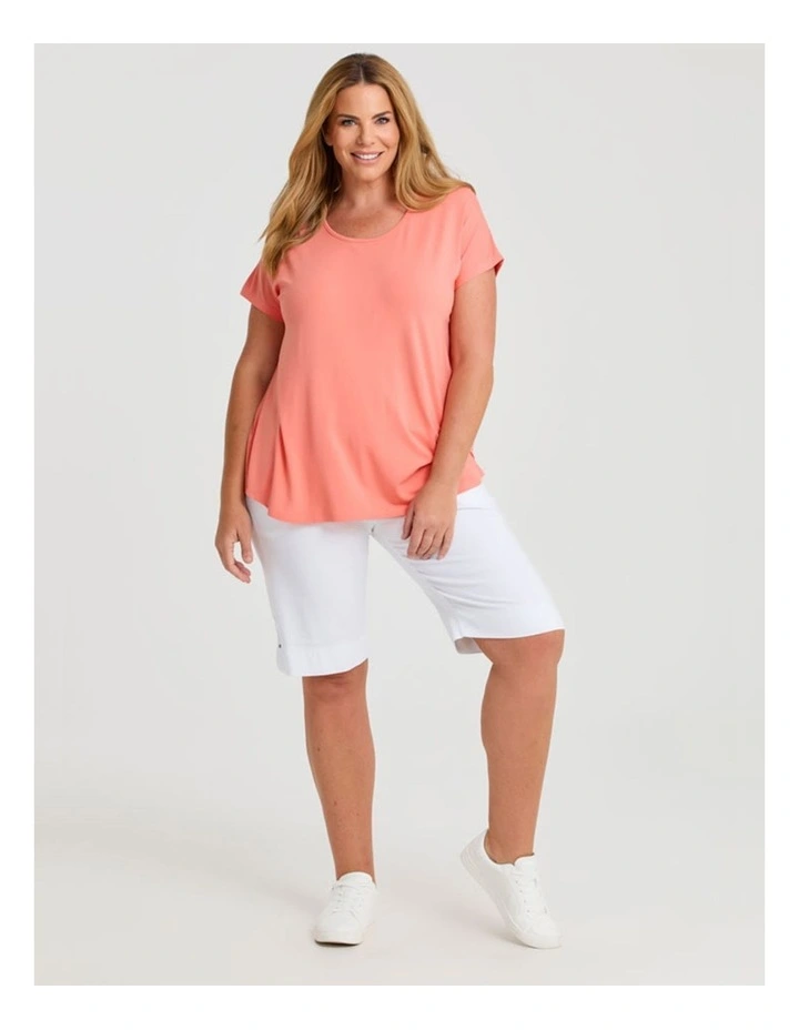 Natural Round Neck Everyday T-shirt Peach image 3