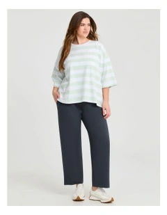 Cotton Stripe Pocket Sweatshirt in Multi
