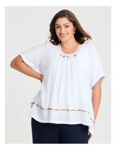 Trim Detail Natural Swing Top White