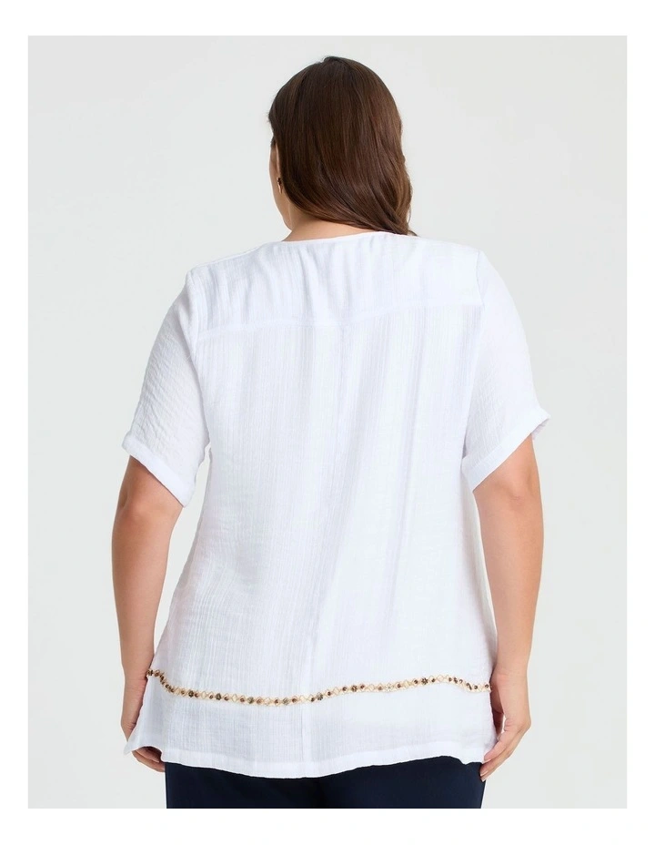 Trim Detail Natural Swing Top White image 2