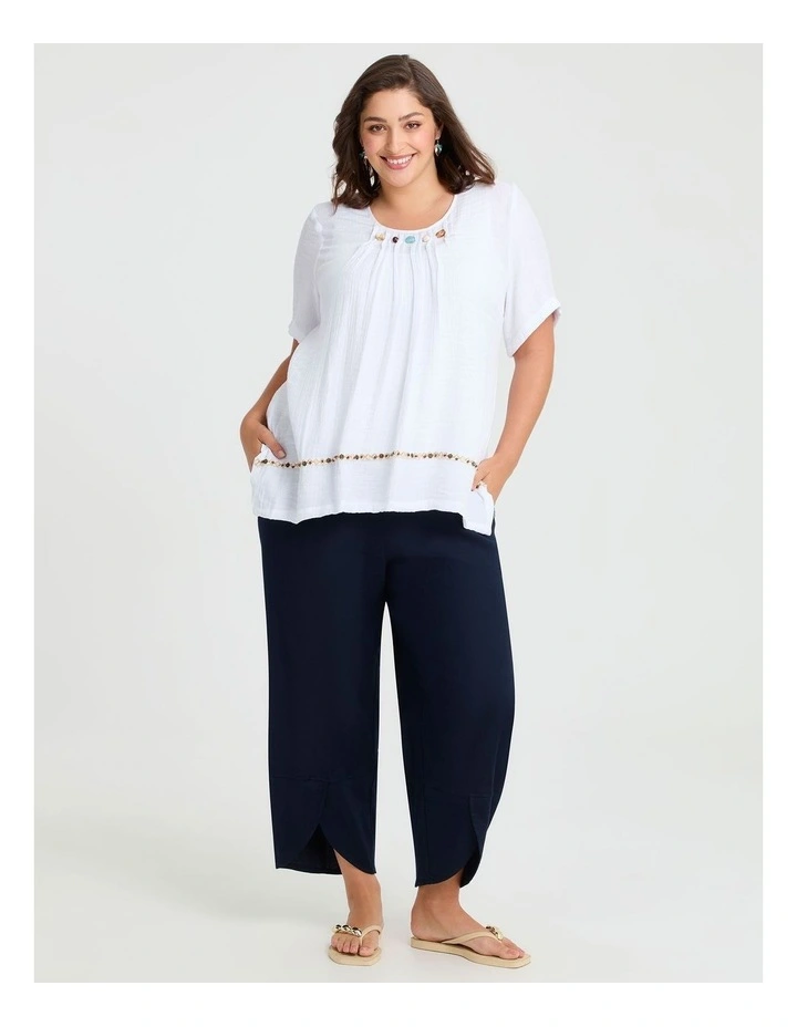 Trim Detail Natural Swing Top White image 3