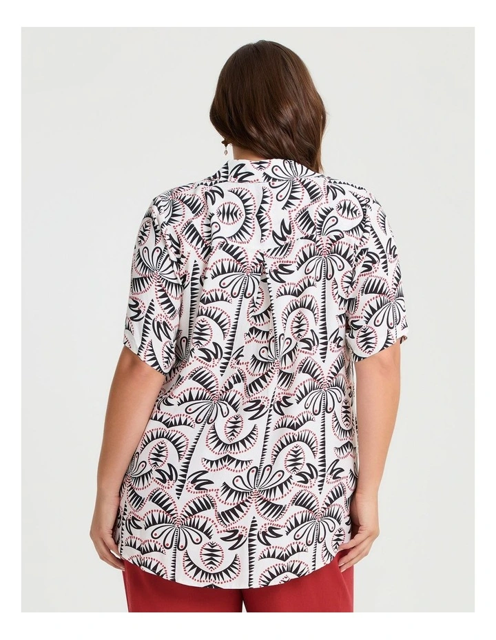 Natural Lola Collar Top in Multi image 2