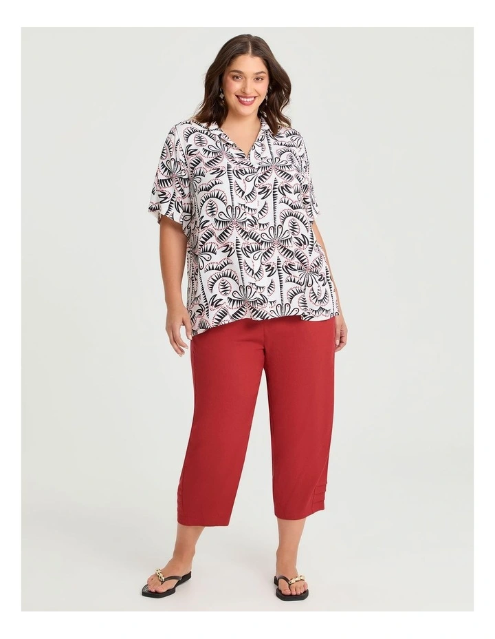 Natural Lola Collar Top in Multi image 3