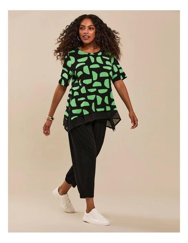 Natural Ayla Abstract Top in Midori/Black image 5
