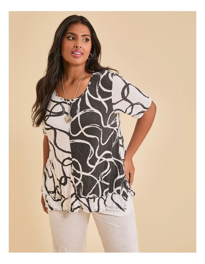 Bamboo Monochrome Top in Print image 4