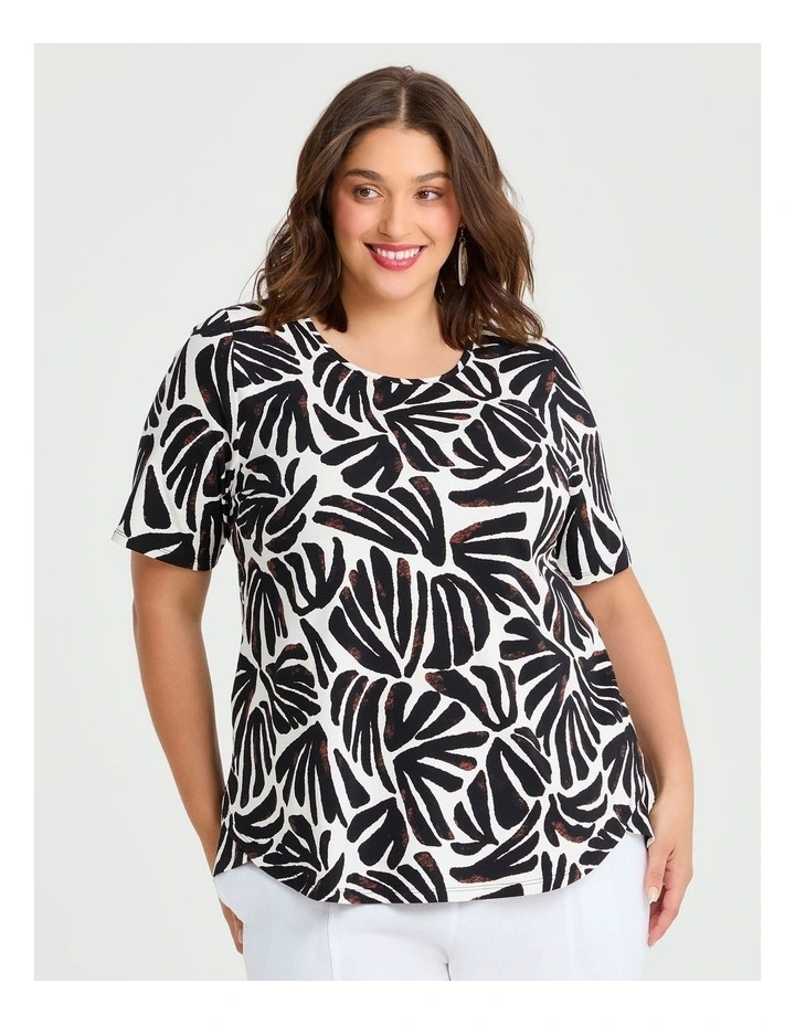 Cotton Mia Palm Top Print image 1