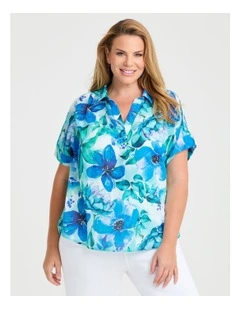 Cotton Garden Isle Print Top in Multi