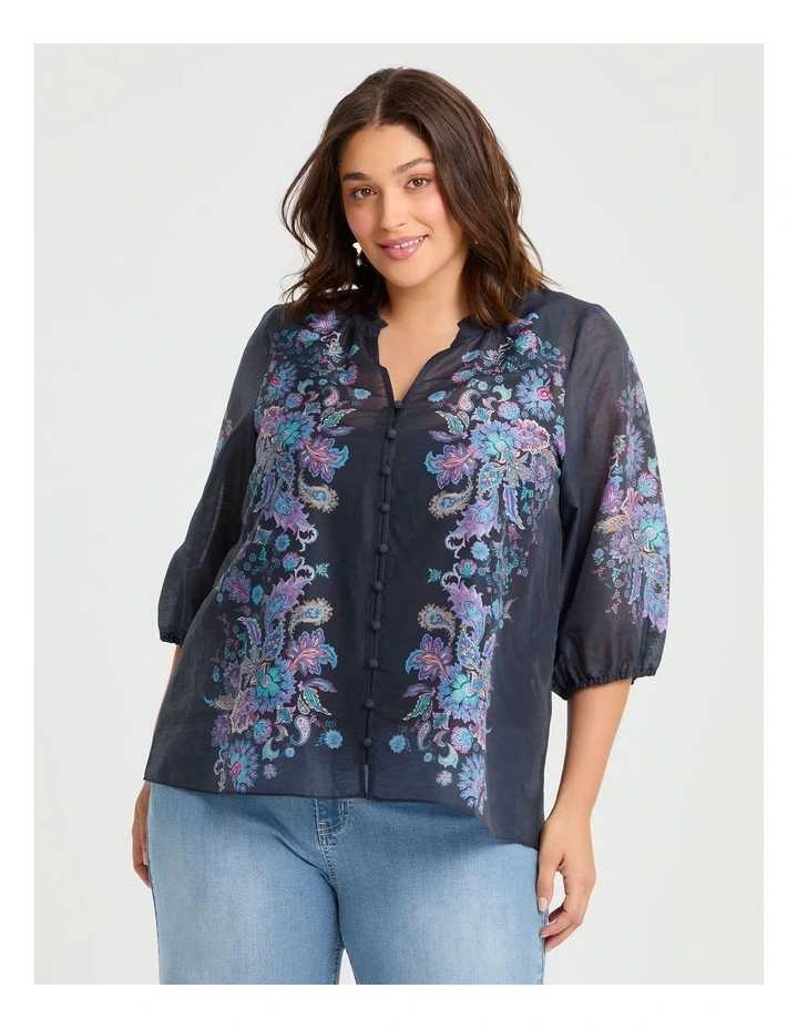 Natural Twilight Garden Top in Print image 1