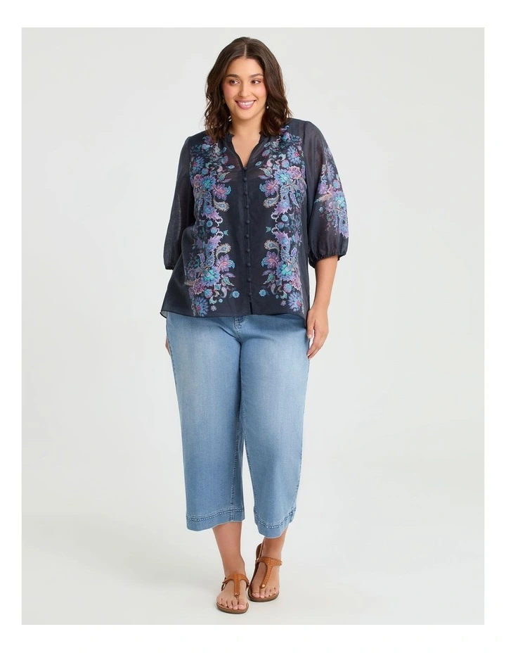 Natural Twilight Garden Top in Print image 3