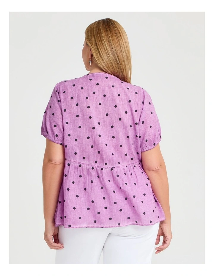 Cotton Tiered Spot Top Sweet Berry image 2