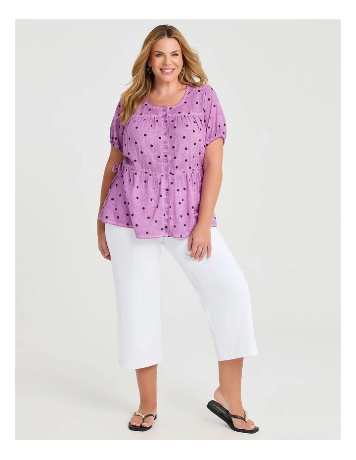 Cotton Tiered Spot Top Sweet Berry image 3