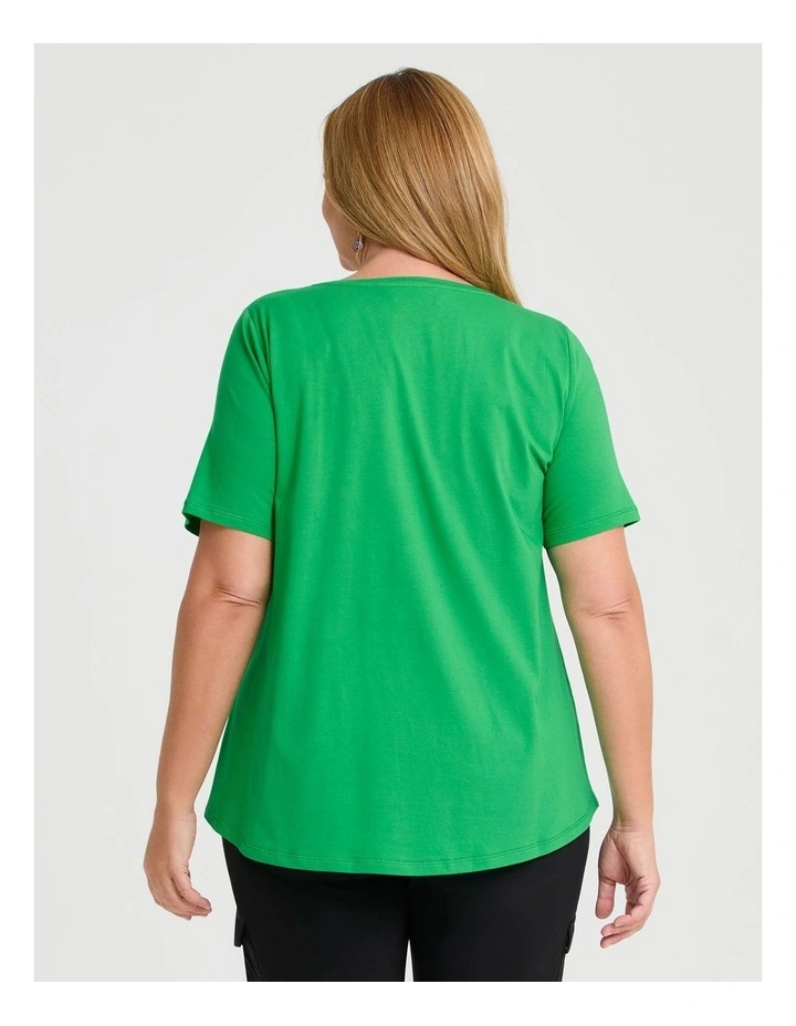 Organic Cotton V-neck T-shirt Fern Green image 2