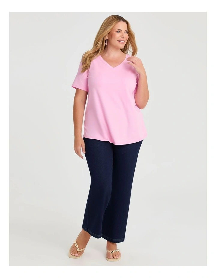Organic Cotton V-neck T-shirt Aurora Pink image 2