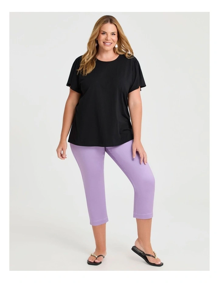 Cotton Pintuck Flutter Top Black image 3