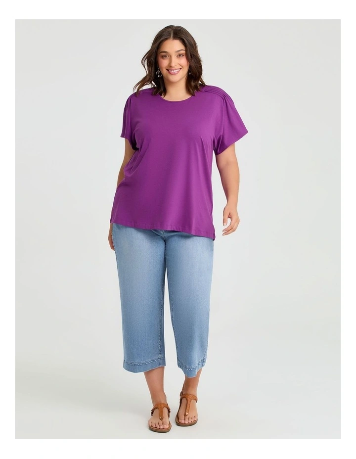 Cotton Pintuck Flutter Top Sweet Berry image 3