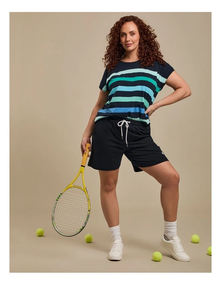 Cotton Mix Stripe Top in Multi image 4