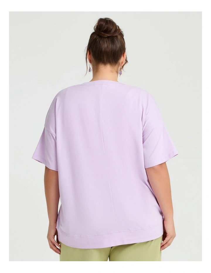 Cotton Flower Sweatshirt in Violet image 2