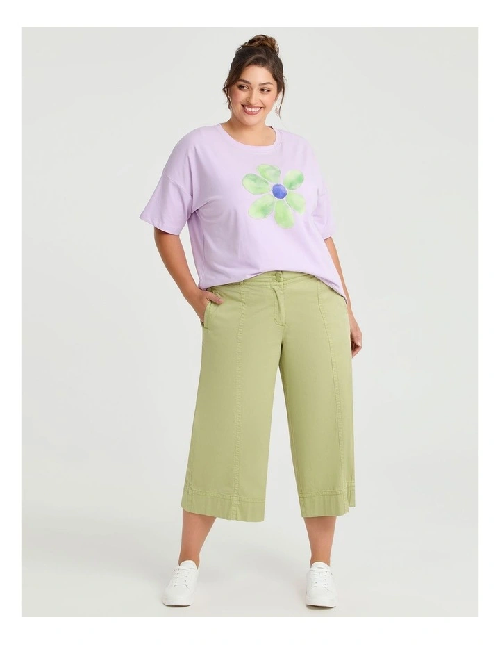 Cotton Flower Sweatshirt in Violet image 3