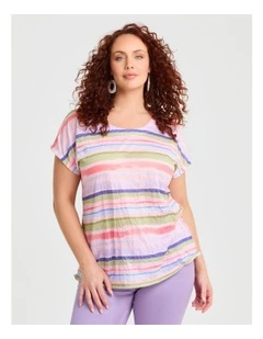 Sunset Stripe Top in Print