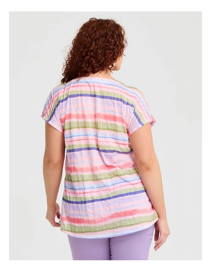 Sunset Stripe Top in Print image 2