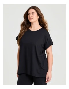 Modal Seam Detail T-shirt in Black