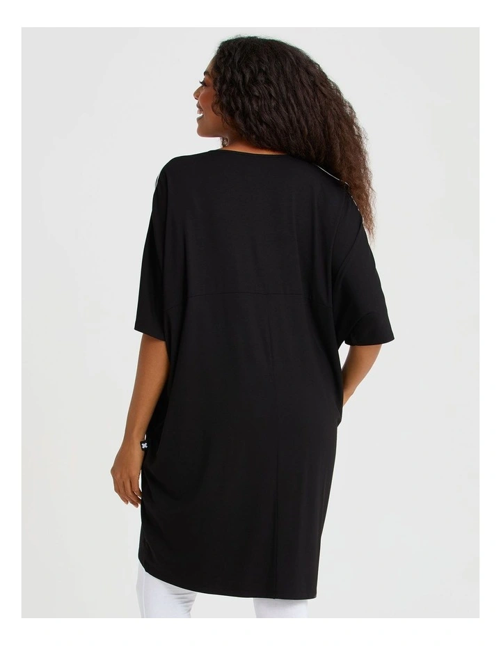 Natural Piper Tunic in Black image 2