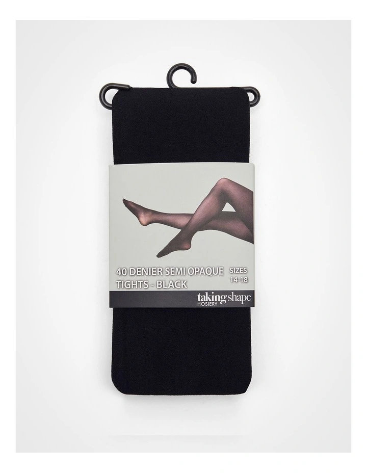 Semi Opaque Tights 40 Denier in Black image 2