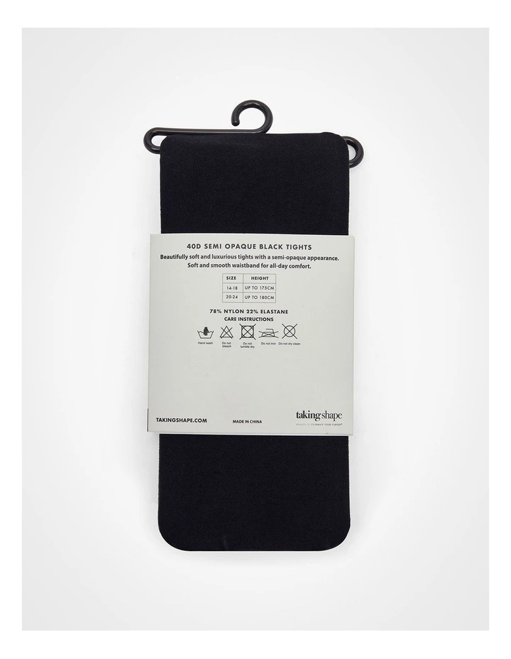 Semi Opaque Tights 40 Denier in Black image 3