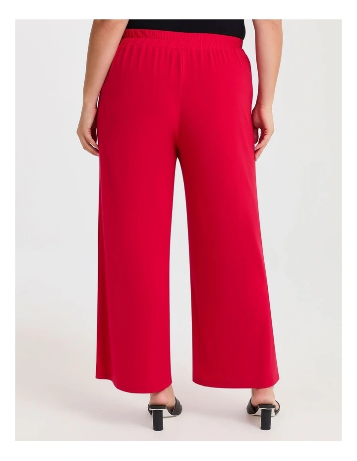 Eliza Knit Wide Leg Pant in Raspberry image 2