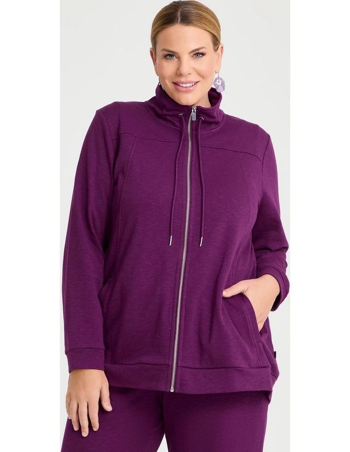 Funnel Neck Active Jacket Merlot image 3