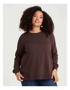 Boyfriend Tunic Sweat in Chocolate Fudge