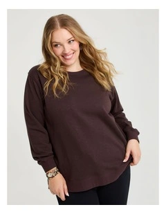 Boyfriend Tunic Sweat in Chocolate Fudge