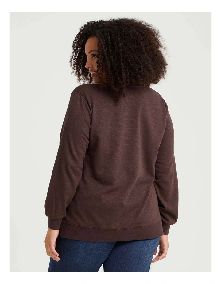 Boyfriend Tunic Sweat in Chocolate Fudge image 2