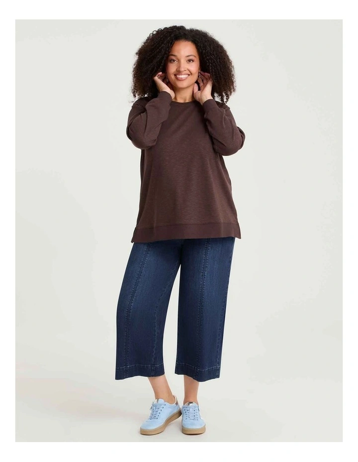 Boyfriend Tunic Sweat in Chocolate Fudge image 3