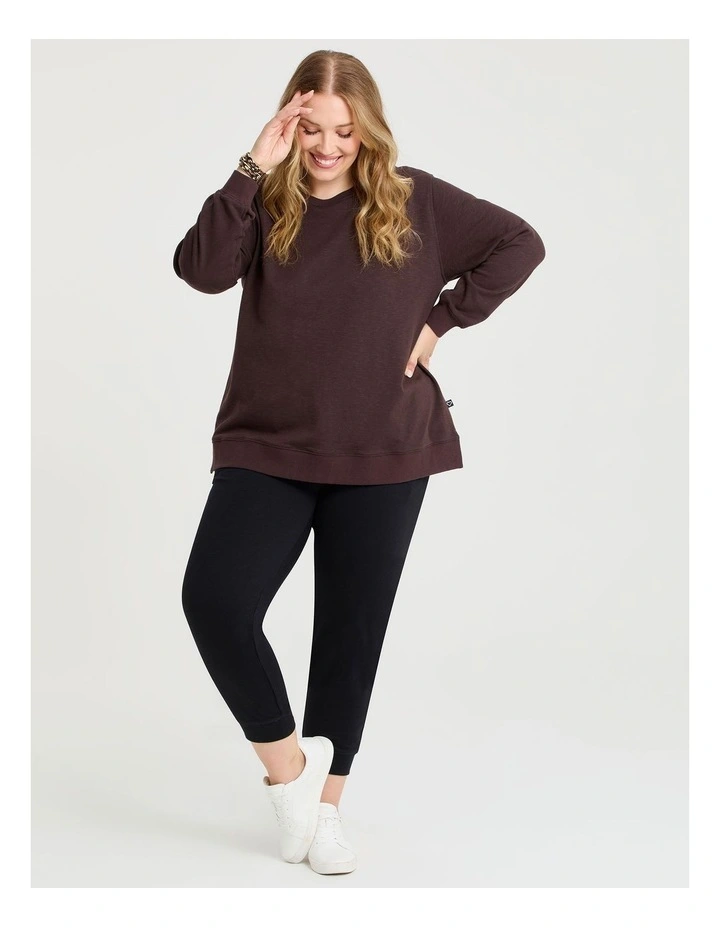 Boyfriend Tunic Sweat in Chocolate Fudge image 3